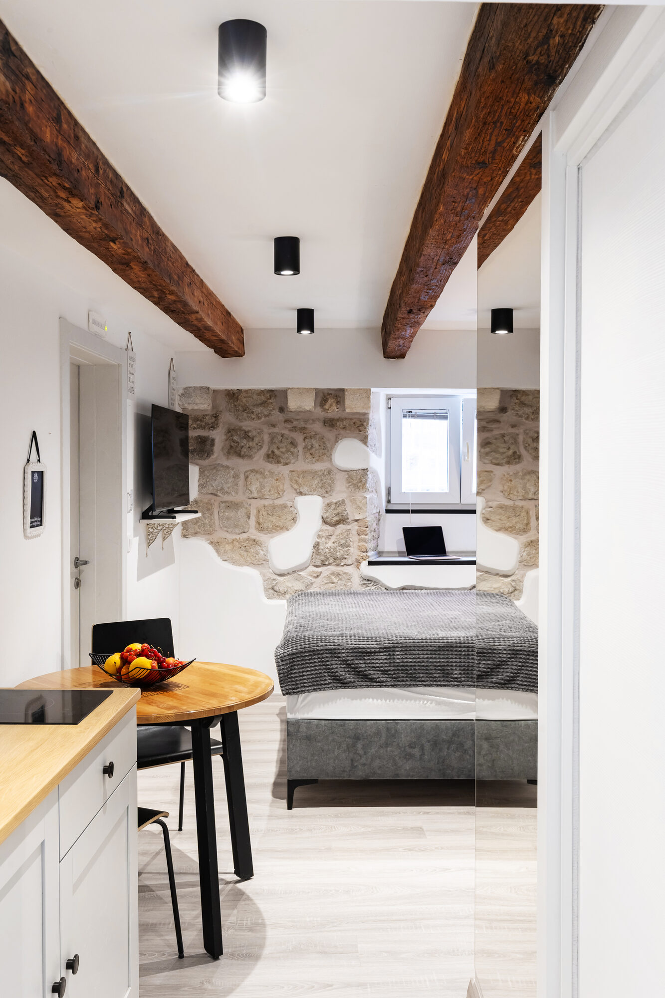 Looking into the studio from the doorway